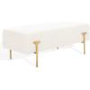 SAFAVIEH Couture Collection Jessa Glam Ivory Boucle & Black Bench(Ivory/Brass)