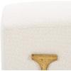 SAFAVIEH Couture Collection Jessa Glam Ivory Boucle & Black Bench(Ivory/Brass)