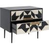SAFAVIEH Couture Collection Kimori Black/White Aztec 2-Drawer Nightstand (Fully Assembled)