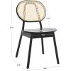 SAFAVIEH Couture Collection Kristianna Tropical Coastal Black/Natural Rattan Round Back Chair Set of 2(Black/Natural)