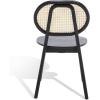 SAFAVIEH Couture Collection Kristianna Tropical Coastal Black/Natural Rattan Round Back Chair Set of 2(Black/Natural)