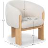 SAFAVIEH Couture Collection Lauricella Tan Boucle/Natural Dining Chair (Fully Assembled)(Tan/Natural)