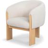 SAFAVIEH Couture Collection Lauricella Tan Boucle/Natural Dining Chair (Fully Assembled)(Tan/Natural)