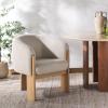 SAFAVIEH Couture Collection Lauricella Tan Boucle/Natural Dining Chair (Fully Assembled)(Tan/Natural)