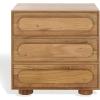 SAFAVIEH Couture Collection Lesliette Natural Brown 3-Drawer Solid Wood Nightstand (Fully Assembled)