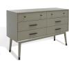 SAFAVIEH Couture Collection Madden Retro Dark Grey & Black 6-Drawer Dresser(Dark Grey/Black)