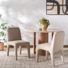 SAFAVIEH Couture Collection Maricelle White Boucle/Black Dining Chair Set of 2 (Fully Assembled)(Light Brown)