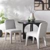 SAFAVIEH Couture Collection Maricelle White Boucle/Black Dining Chair Set of 2 (Fully Assembled)(White/Black)