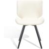 SAFAVIEH Couture Collection Matty Mid-Century Modern Scandinavian Mustard Velvet Dining Chair(Creme)