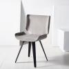 SAFAVIEH Couture Collection Matty Mid-Century Modern Scandinavian Mustard Velvet Dining Chair(Grey)