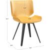 SAFAVIEH Couture Collection Matty Mid-Century Modern Scandinavian Mustard Velvet Dining Chair(Mustard)