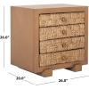 SAFAVIEH Couture Collection Rosario Natural/Dark Brown Woven 4-Drawer Accent Table Nightstand (Fully Assembled)(Natural/Dark Brown)