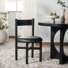 SAFAVIEH Couture Collection Tayla Natural/White Linen Dining Chair (Fully Assembled)(Black/Black)