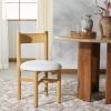 SAFAVIEH Couture Collection Tayla Natural/White Linen Dining Chair (Fully Assembled)(Natural/White)