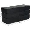 SAFAVIEH Couture Collection Titus Black 6-Drawer Stacked Dresser (Fully Assembled)(Black)