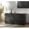 SAFAVIEH Couture Collection Titus Black 6-Drawer Stacked Dresser (Fully Assembled)(Black)