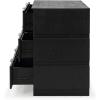 SAFAVIEH Couture Collection Titus Black 6-Drawer Stacked Dresser (Fully Assembled)(Black)