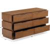 SAFAVIEH Couture Collection Titus Black 6-Drawer Stacked Dresser (Fully Assembled)(Medium Oak)
