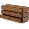 SAFAVIEH Couture Collection Titus Black 6-Drawer Stacked Dresser (Fully Assembled)(Medium Oak)