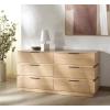 SAFAVIEH Couture Collection Titus Black 6-Drawer Stacked Dresser (Fully Assembled)(Oak)