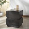 SAFAVIEH Couture Collection Titus Oak Brown 2-Drawer Stacked Nightstand (Fully Assembled)(Black)
