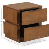 SAFAVIEH Couture Collection Titus Oak Brown 2-Drawer Stacked Nightstand (Fully Assembled)(Medium Oak)