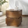 SAFAVIEH Couture Collection Titus Oak Brown 2-Drawer Stacked Nightstand (Fully Assembled)(Medium Oak)