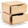 SAFAVIEH Couture Collection Titus Oak Brown 2-Drawer Stacked Nightstand (Fully Assembled)(Oak)