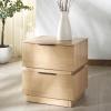 SAFAVIEH Couture Collection Titus Oak Brown 2-Drawer Stacked Nightstand (Fully Assembled)(Oak)
