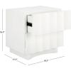SAFAVIEH Couture Collection Woodworth White 2-Drawer Cement Nightstand (Fully Assembled)(White)