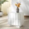 SAFAVIEH Couture Collection Woodworth White 2-Drawer Cement Nightstand (Fully Assembled)(White)