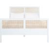 SAFAVIEH Couture Home Collection Kerensa Coastal White/Natural Cane Wood Full Bed(White/Natural)