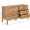 SAFAVIEH Home Collection – Angeria Oak & Brass 6-Drawer Dresser, Modern Storage Cabinet (DRS3100A)(Oak/Brass)