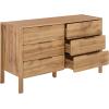 SAFAVIEH Home Collection – Angeria Oak & Brass 6-Drawer Dresser, Modern Storage Cabinet (DRS3100A)(Oak/Brass)