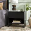 SAFAVIEH Home Collection – Arsenio 1-Drawer 1-Shelf Nightstand Table, Light Cream Modern Bedside Storage (NST3100C)(Black)