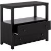 SAFAVIEH Home Collection – Ernest Natural Brown & White Washed 2-Drawer 1-Shelf Chest, Modern Storage Cabinet, Fully Assembled (CHS6605A)(Black)