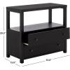 SAFAVIEH Home Collection – Ernest Natural Brown & White Washed 2-Drawer 1-Shelf Chest, Modern Storage Cabinet, Fully Assembled (CHS6605A)(Black)