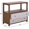 SAFAVIEH Home Collection – Ernest Natural Brown & White Washed 2-Drawer 1-Shelf Chest, Modern Storage Cabinet, Fully Assembled (CHS6605A)(Natural/White Washed)