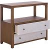 SAFAVIEH Home Collection – Ernest Natural Brown & White Washed 2-Drawer 1-Shelf Chest, Modern Storage Cabinet, Fully Assembled (CHS6605A)(Natural/White Washed)