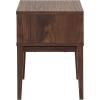 SAFAVIEH Home Collection – Fidia Navy Blue 1 Drawer Nightstand, Modern Bedside Table with Slatted Drawer Front and Tapered Legs (NST9619C)(Dark Walnut)