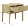 SAFAVIEH Home Collection – Fidia Navy Blue 1 Drawer Nightstand, Modern Bedside Table with Slatted Drawer Front and Tapered Legs (NST9619C)(Light Oak)