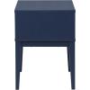 SAFAVIEH Home Collection – Fidia Navy Blue 1 Drawer Nightstand, Modern Bedside Table with Slatted Drawer Front and Tapered Legs (NST9619C)(Navy Blue)