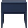 SAFAVIEH Home Collection – Fidia Navy Blue 1 Drawer Nightstand, Modern Bedside Table with Slatted Drawer Front and Tapered Legs (NST9619C)(Navy Blue)