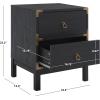 SAFAVIEH Home Collection – Galio Black & Gold 2-Drawer Nightstand, Vintage-Inspired Bedside Table with Storage for Bedroom (NST9600B)(Black/Gold)