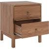 SAFAVIEH Home Collection – Galio Black & Gold 2-Drawer Nightstand, Vintage-Inspired Bedside Table with Storage for Bedroom (NST9600B)(Oak/Gold)