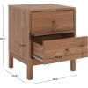 SAFAVIEH Home Collection – Galio Black & Gold 2-Drawer Nightstand, Vintage-Inspired Bedside Table with Storage for Bedroom (NST9600B)(Oak/Gold)