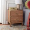 SAFAVIEH Home Collection – Galio Black & Gold 2-Drawer Nightstand, Vintage-Inspired Bedside Table with Storage for Bedroom (NST9600B)(Oak/Gold)