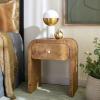 SAFAVIEH Home Collection – Hinata 1-Drawer Nightstand Table, Natural Modern Bedside Storage, Fully Assembled (NST6607A)(Natural)