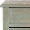 SAFAVIEH Home Collection – Lori Ash Grey End Table with Two Storage Drawers, French Farmhouse Accent Table, Scalloped Apron Design, Fully Assembled (AMH6576B)(Ash Grey)