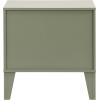SAFAVIEH Home Collection – Lovette Olive Green 2 Drawer Nightstand, Compact Bedroom Storage Accent Table, Scalloped Base Design (NST9618B)(Olive Green)